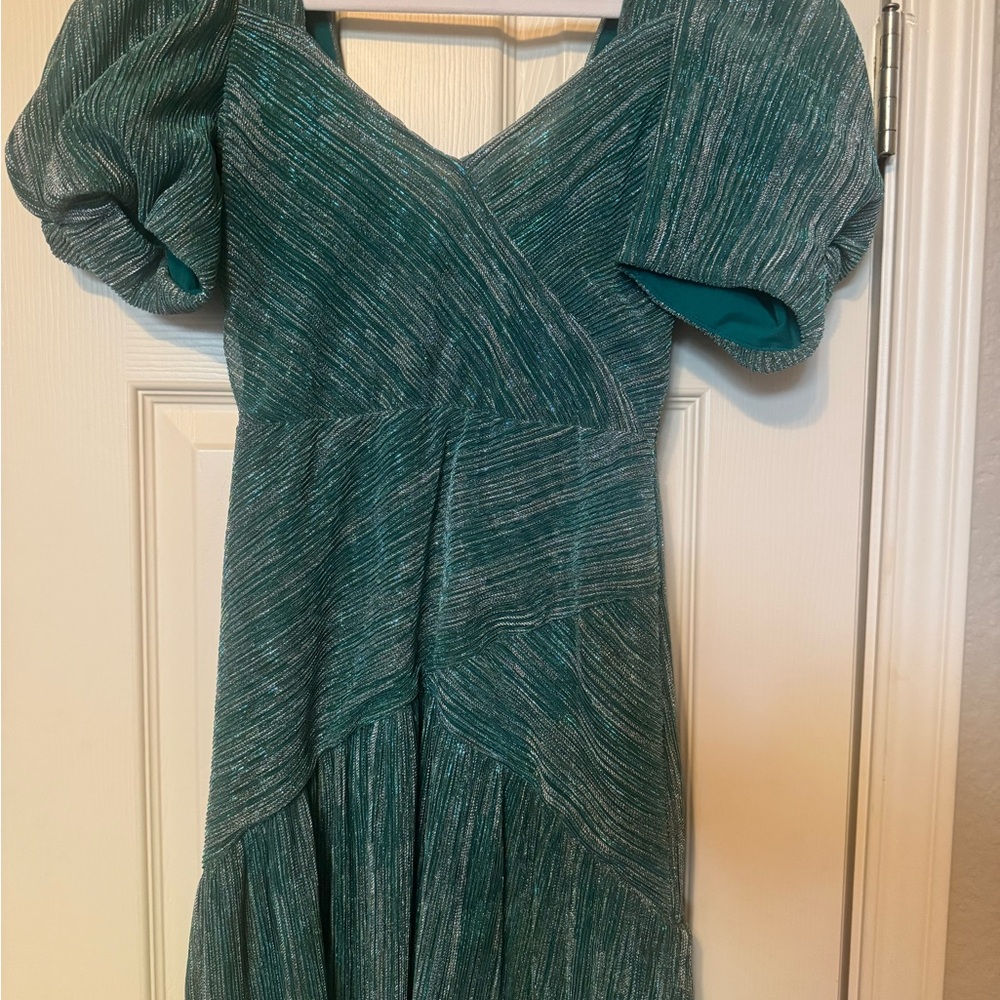SAYLOR Teal Asymmetrical Dress